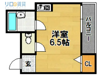 ロレール(ワンルーム/3階)の間取り写真