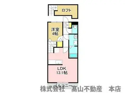 ジェニファー24 A棟(1LDK/1階)の間取り写真