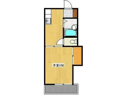 クロノス28熊大東(1K/2階)の間取り写真