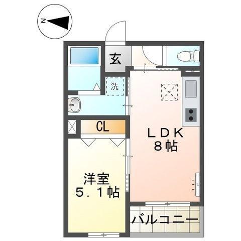 アウローラ本郷町(1LDK/1階)の間取り写真