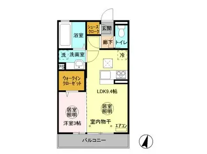 PASTORALL(1LDK/1階)の間取り写真