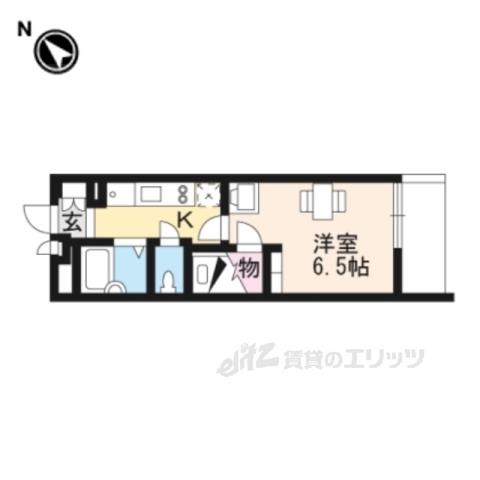 レオパレスひらかた(1K/3階)の間取り写真
