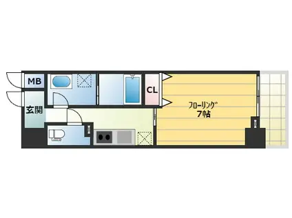 LAULEAKASHIMA(1K/2階)の間取り写真