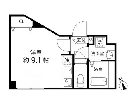プレールドゥーク成増(1K/1階)の間取り写真