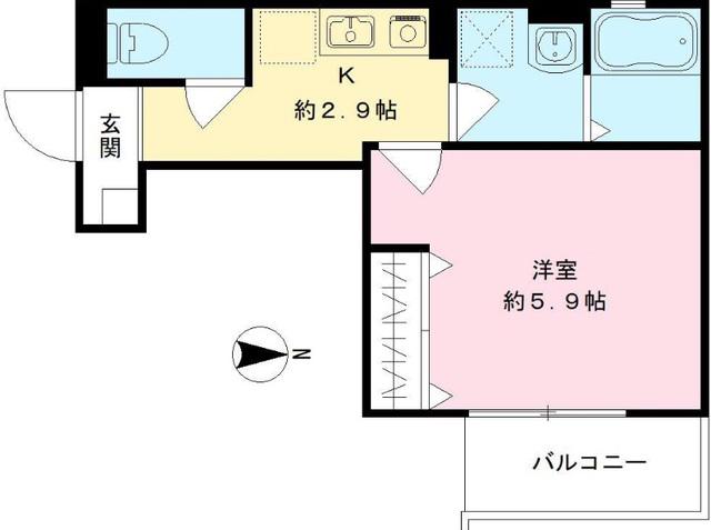 ALEGRIA東花園(1K/1階)の間取り写真
