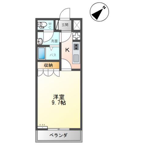 グリーンビューハイム(1K/2階)の間取り写真