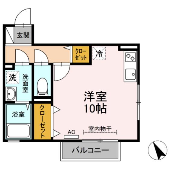 サンフィールド(ワンルーム/2階)の間取り写真