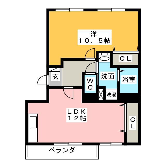 サンフラワーII(1LDK/3階)の間取り写真