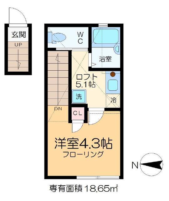 マイ ショコラ(ワンルーム/2階)の間取り写真