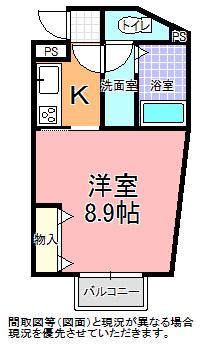 ユニサイト(1K/1階)の間取り写真