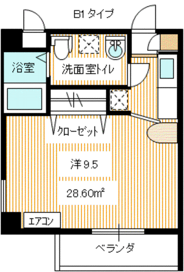 アルテミス一の宮(1K/2階)の間取り写真