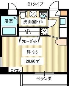 アルテミス一の宮(1K/2階)の間取り写真