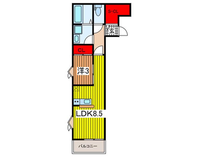 F‐CUBEIV(1LDK/1階)の間取り写真