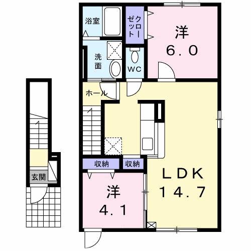 プリムラーノ(2LDK/2階)の間取り写真