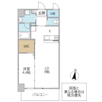 WOHLSTAND・EINS(1LDK/8階)の間取り写真