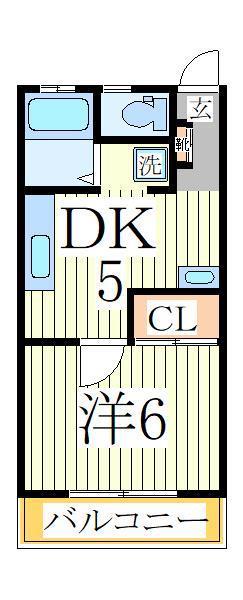 フラワーエステート(1DK/1階)の間取り写真
