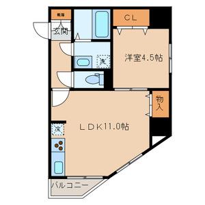 ARTERE東日本橋(1LDK/5階)の間取り写真