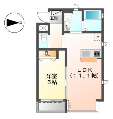 エスト ソレイユ(1LDK/3階)の間取り写真