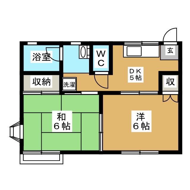 小林ハイツ(2DK/2階)の間取り写真
