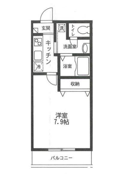 N・K ハイツ(1K/2階)の間取り写真
