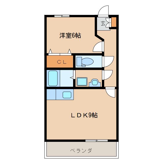 フローラル神宮(1LDK/3階)の間取り写真