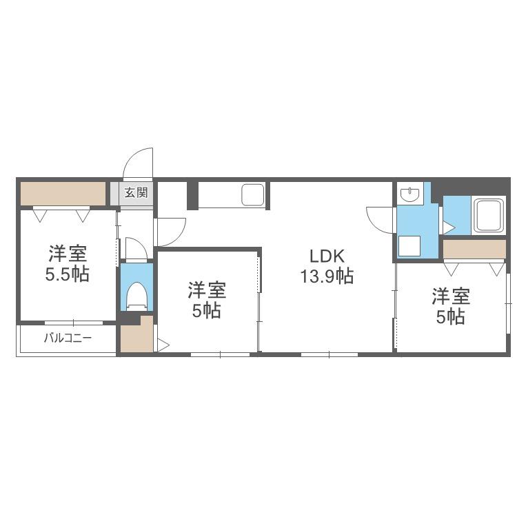 IL LEONE(3LDK/3階)の間取り写真