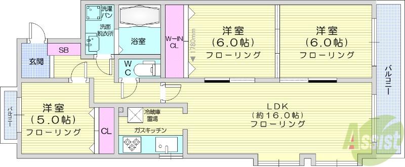 ジョイプラザ南仙台(4LDK/1階)の間取り写真