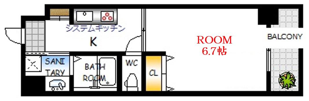 ISI BLDG FUNAIRI(1K/11階)の間取り写真