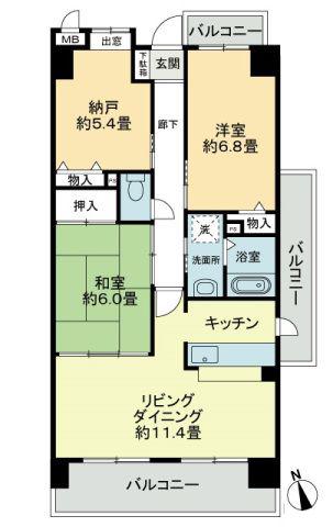 スカールITO(3LDK/5階)の間取り写真