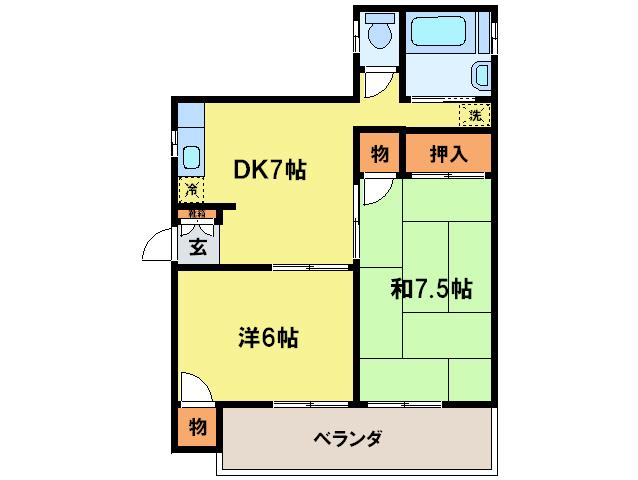 小林第1ビル(2DK/5階)の間取り写真