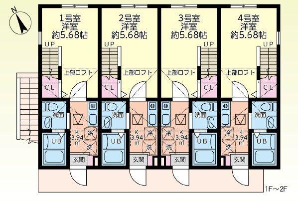 シティハイツ霞ヶ関(1K/1階)の間取り写真