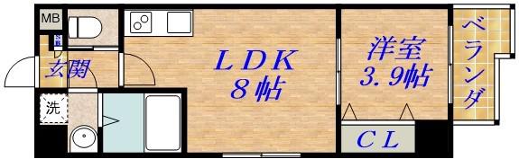ヴィゴーレ ミヤコジマ(1LDK/5階)の間取り写真