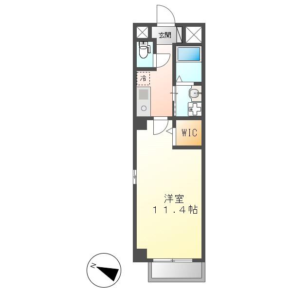 K AZUR(1K/6階)の間取り写真