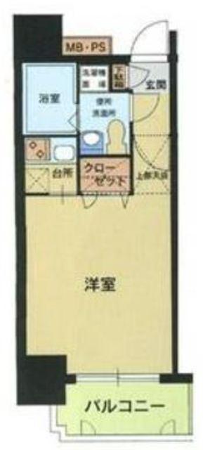 エステート・モア・天神倶楽部(1K/4階)の間取り写真