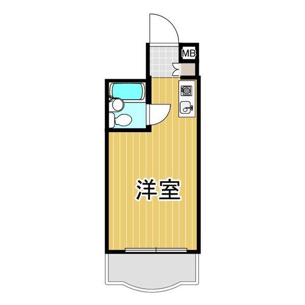 スカイ都島(ワンルーム/5階)の間取り写真