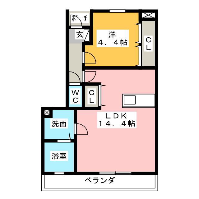 FIGARO(1LDK/4階)の間取り写真