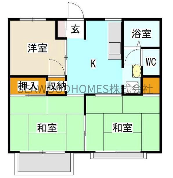 シーパレス金沢文庫(3K/2階)の間取り写真