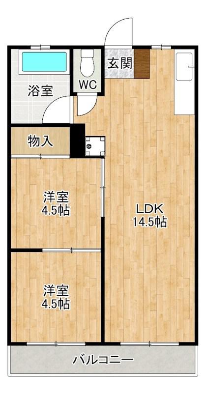 パルコチェントラーレ(2LDK/5階)の間取り写真
