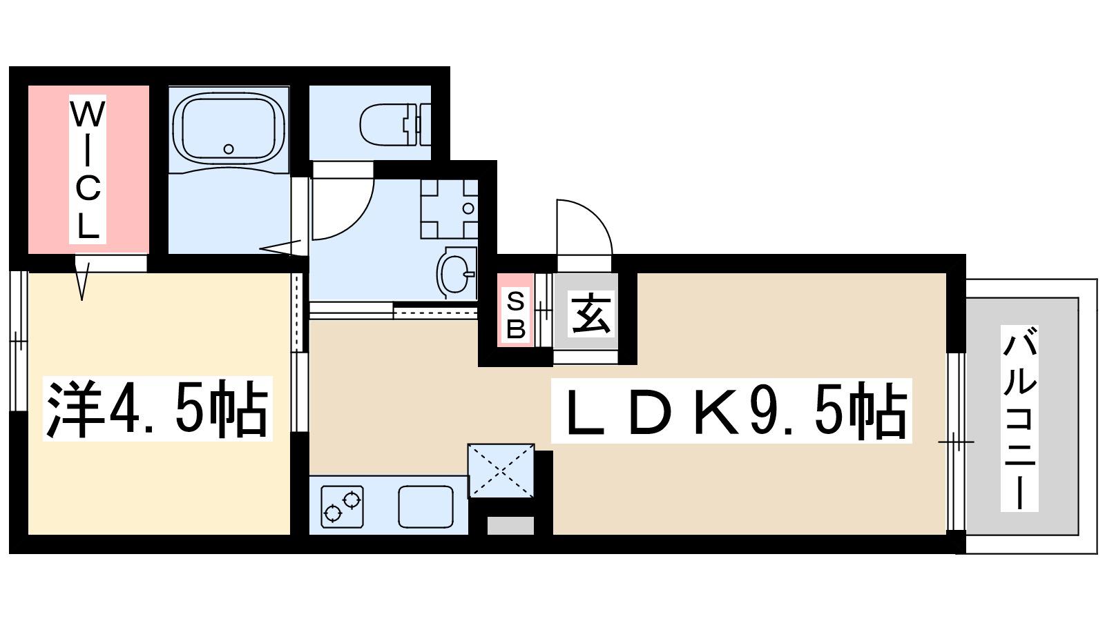 RED HOUSE ウエスト(1LDK/2階)の間取り写真