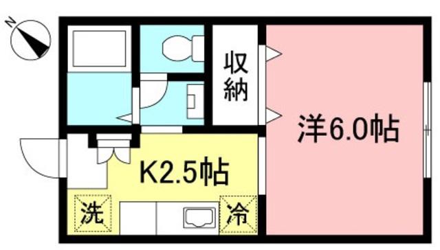 ラ・ポール綱島A棟(1K/1階)の間取り写真