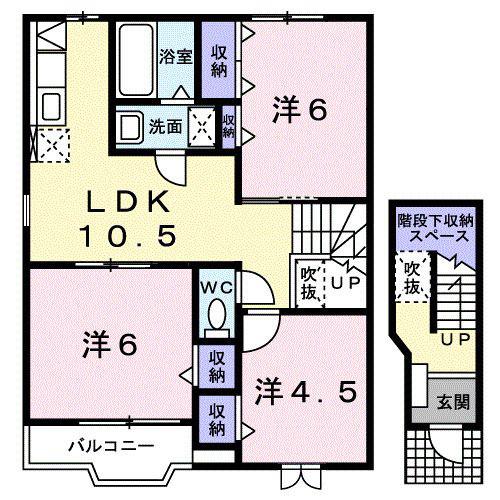 アルカンシエル(3LDK/2階)の間取り写真