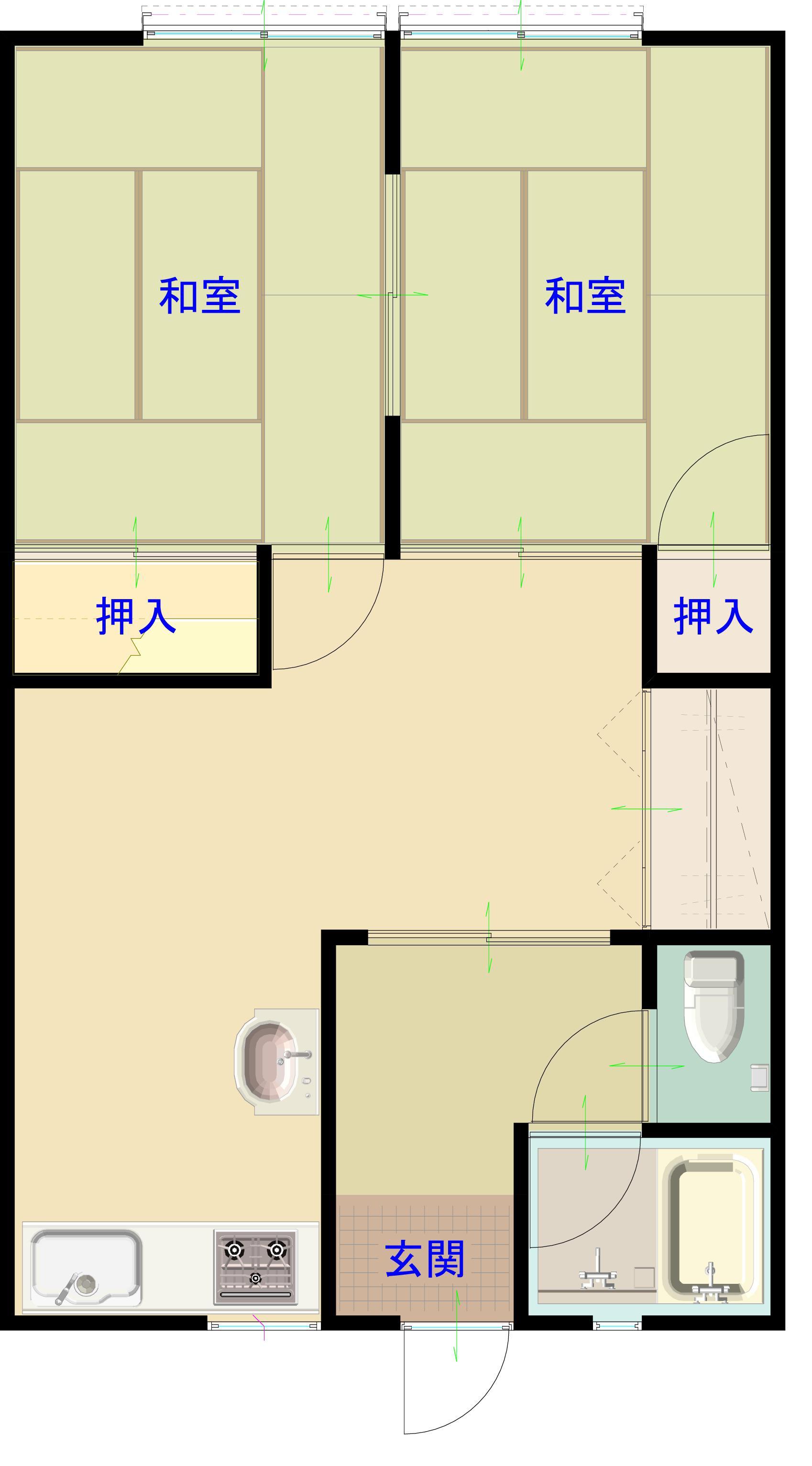 カーサ矢峰(2LDK/1階)の間取り写真
