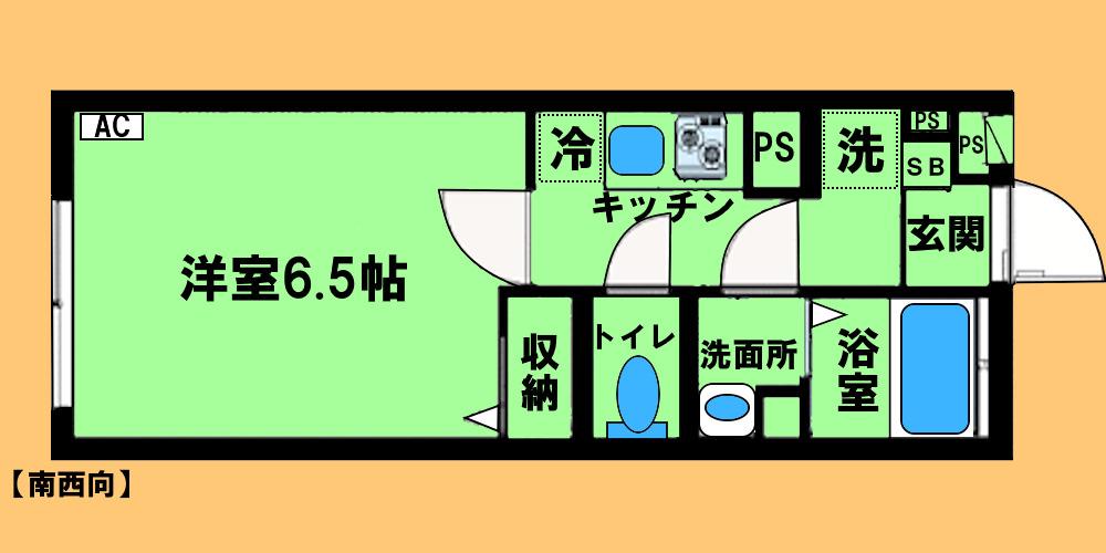 デア清新(1K/1階)の間取り写真