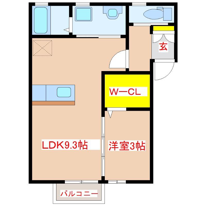 ソラーナIV(1LDK/1階)の間取り写真