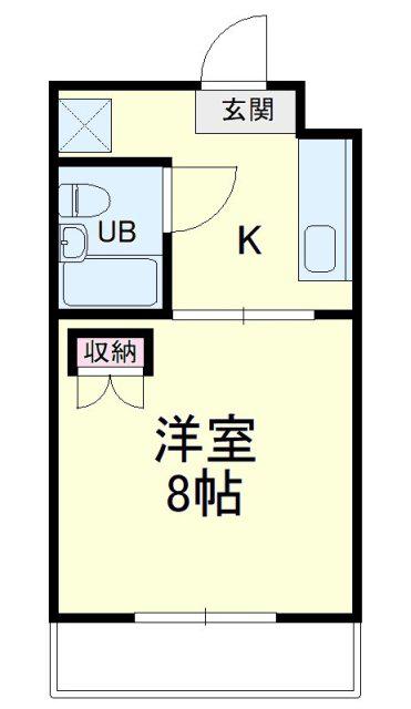 メゾン椿(1DK/2階)の間取り写真