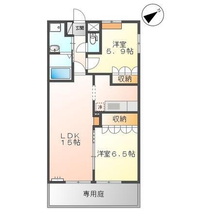 フォルティア(2LDK/1階)の間取り写真
