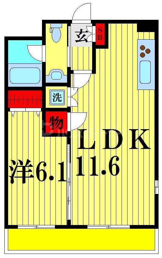 八潮PARK SQUARE(1LDK/2階)の間取り写真