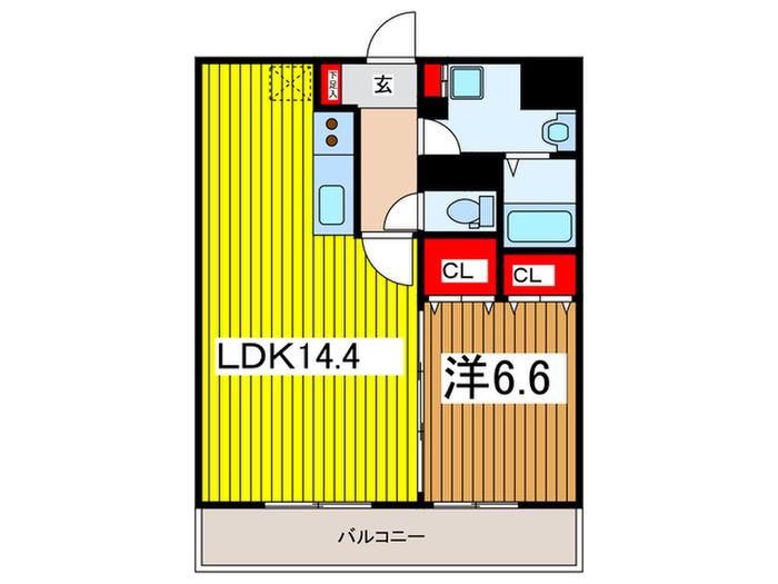 アクシーズタワー浦和岸町II(1LDK/8階)の間取り写真