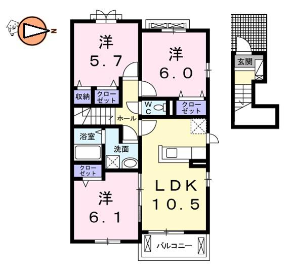 クック III(3LDK/2階)の間取り写真