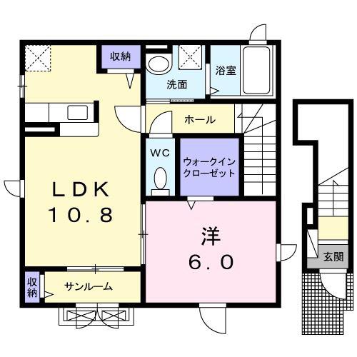 セントラル シャドウII(1LDK/2階)の間取り写真